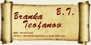 Branka Teofanov vizit kartica